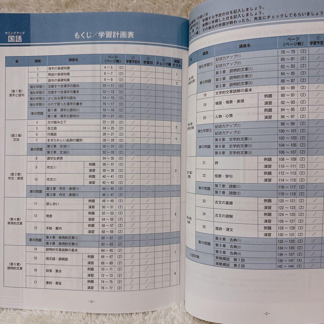 サミングアップ 英語 国語 理科 社会 数学6冊セット　確認テスト解答付き