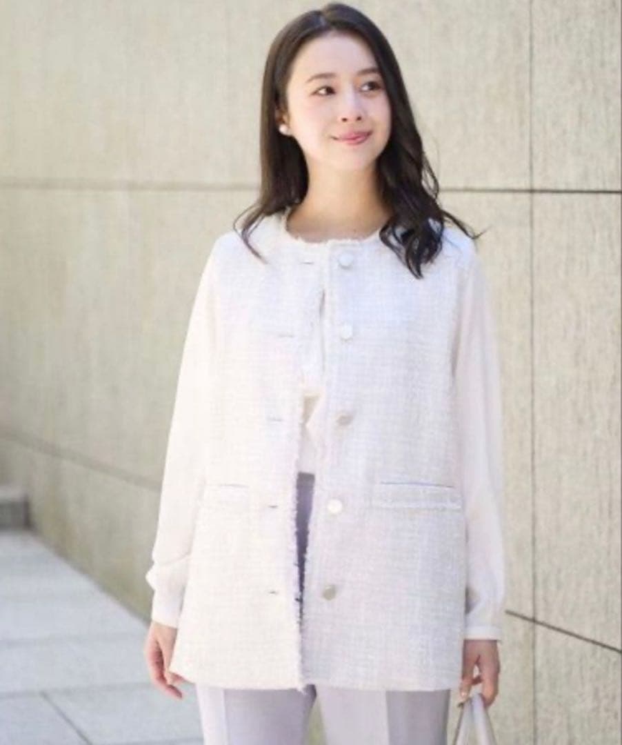 MK MICHEL 【小さいサイズ】ファンシーツイードジレ/洗える S