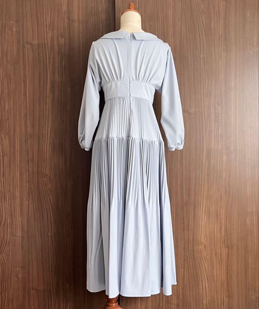 ワンピース Herlipto Pleated Open Shirt Dress sky