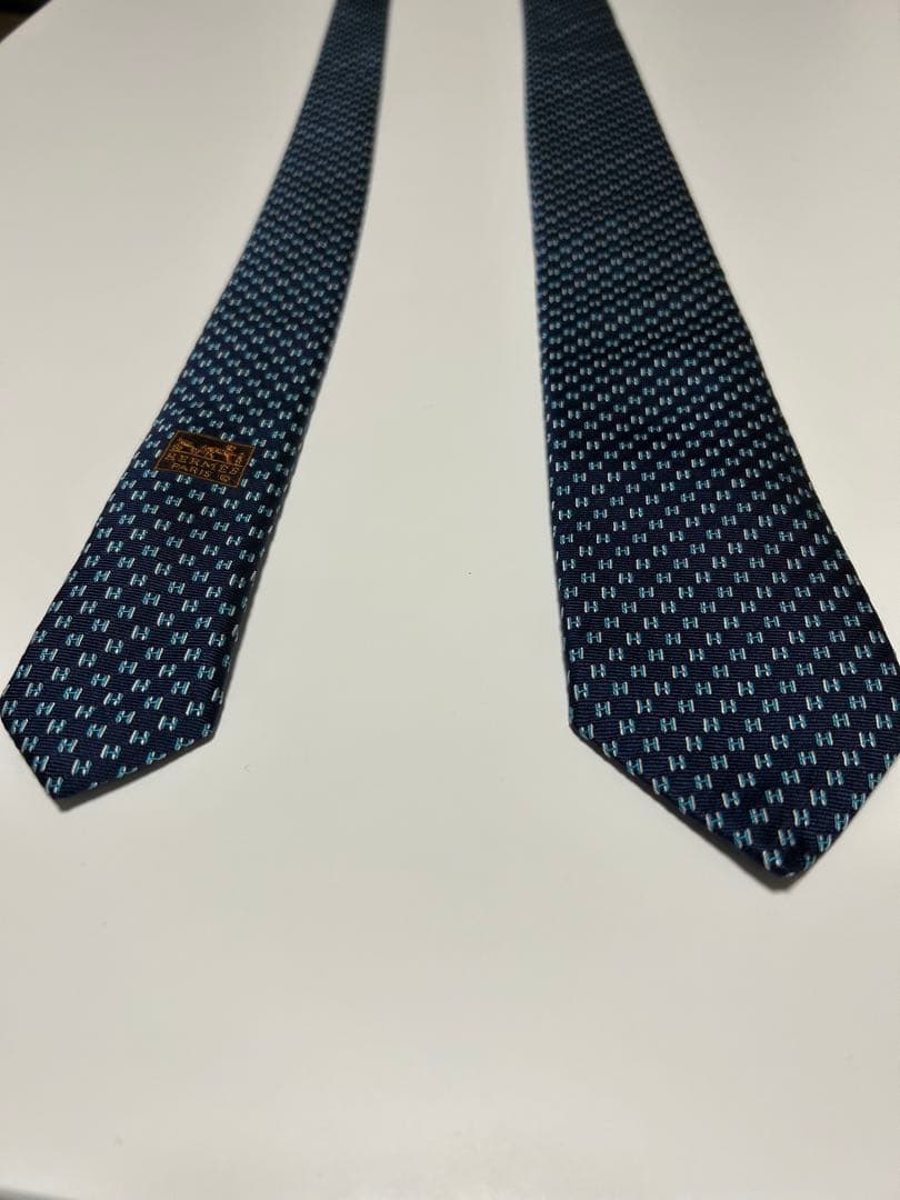 エルメス　HERMES フランボワイヤン・ウェブネクタイ　H柄