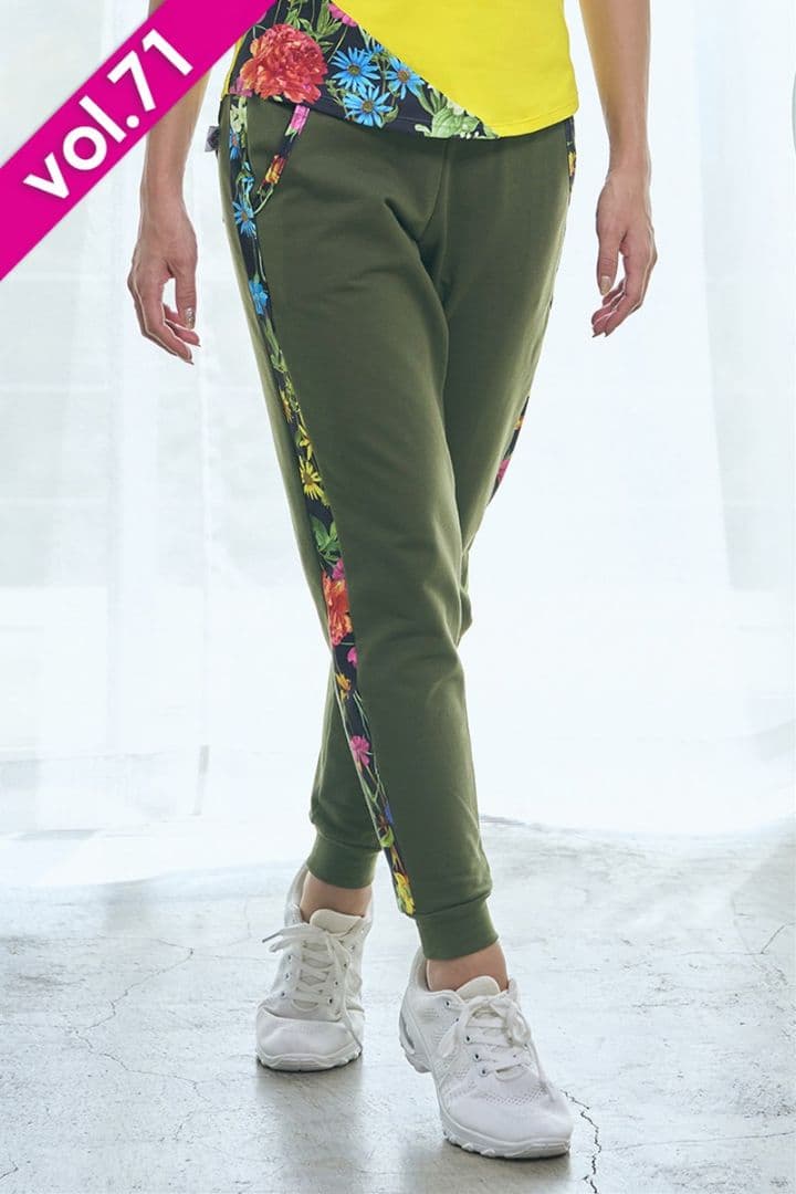 ミカランセ　サイド切替ロングギャングスターパンツ※アーミーグリーン