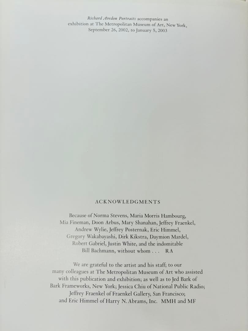Richard Avedon Portraitsリチャード・アヴェドン