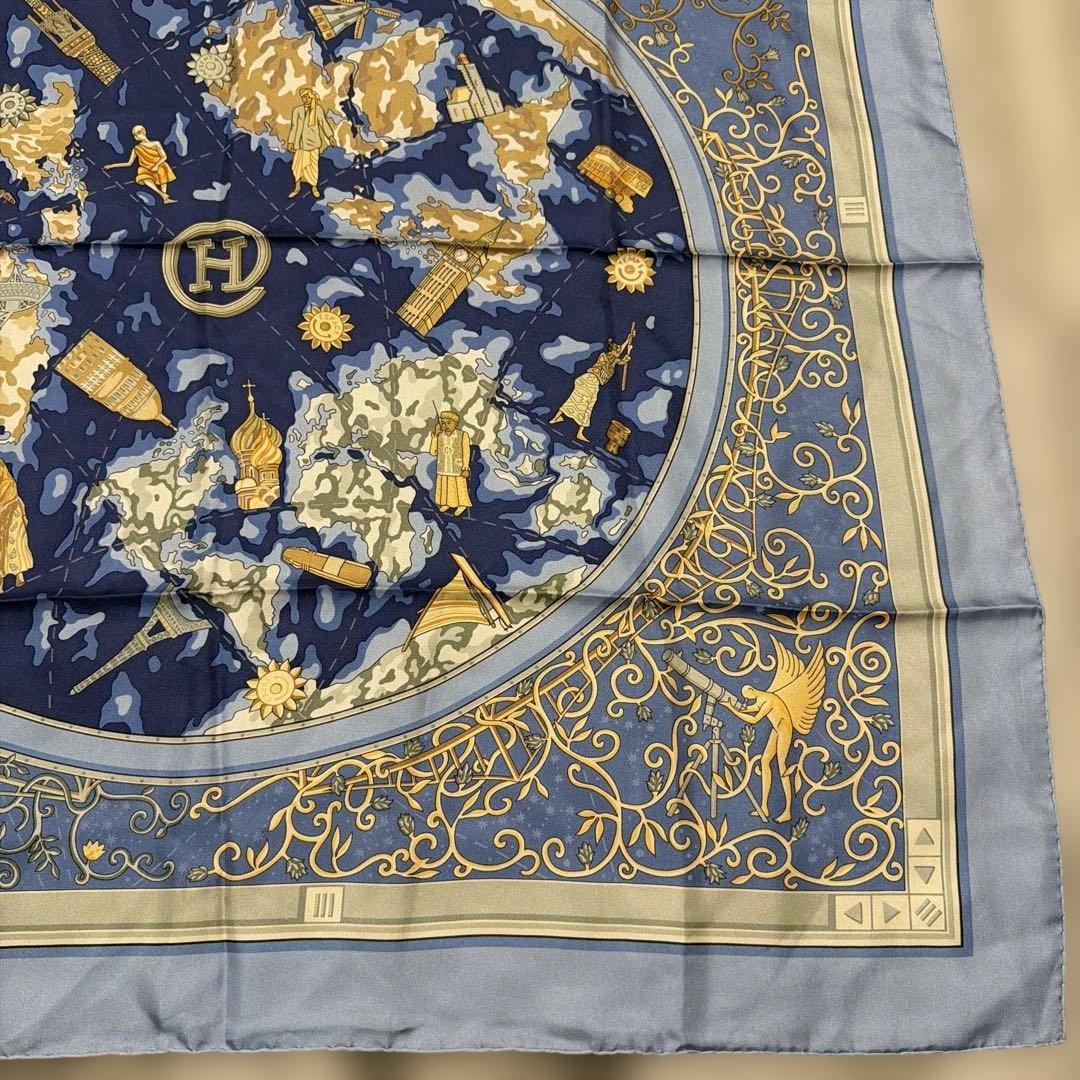 エルメス　スカーフ　カレ90 世界地図