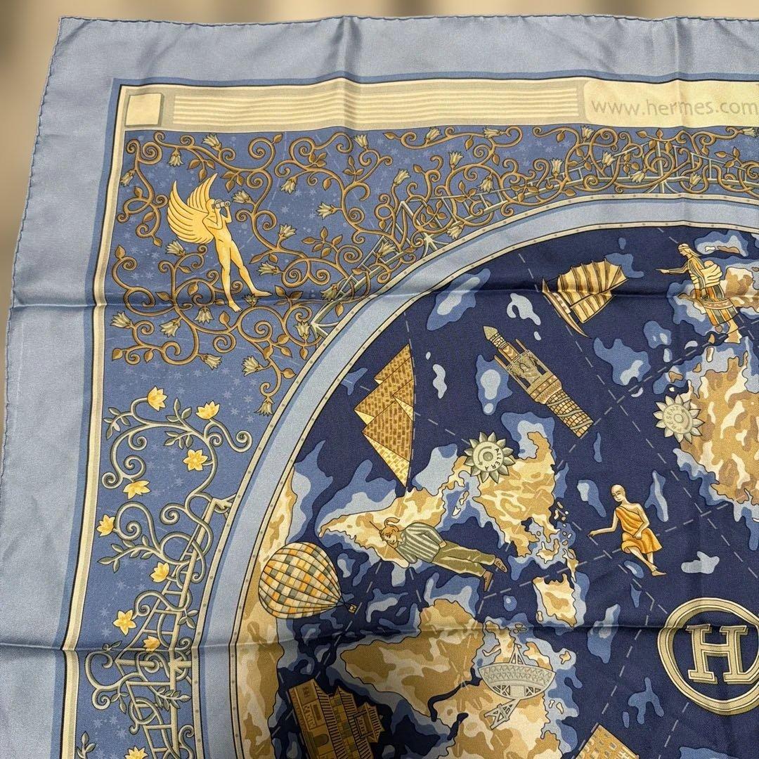 エルメス　スカーフ　カレ90 世界地図