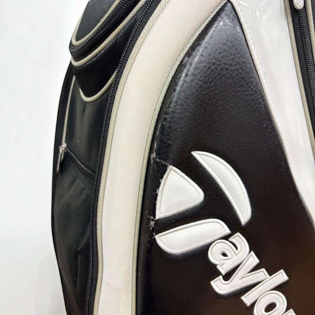 【人気モデル】TaylorMade キャディバッグ 黒白 フード付 良品 ゴルフ