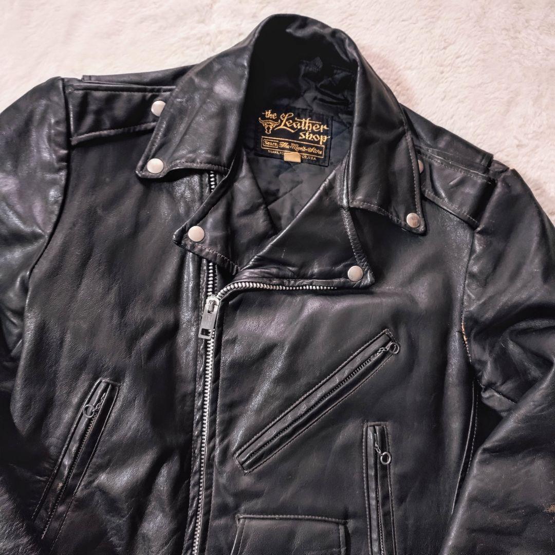 60s sears ライダース servalジップ 雰囲気抜群 ダブル USA製