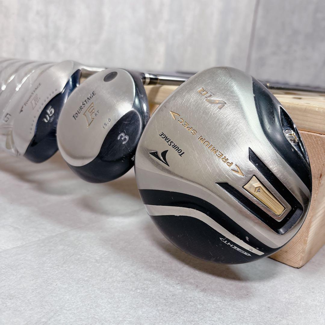 V810 ツアーステージ メンズ ゴルフ クラブ フルセット エナメル 赤 男性