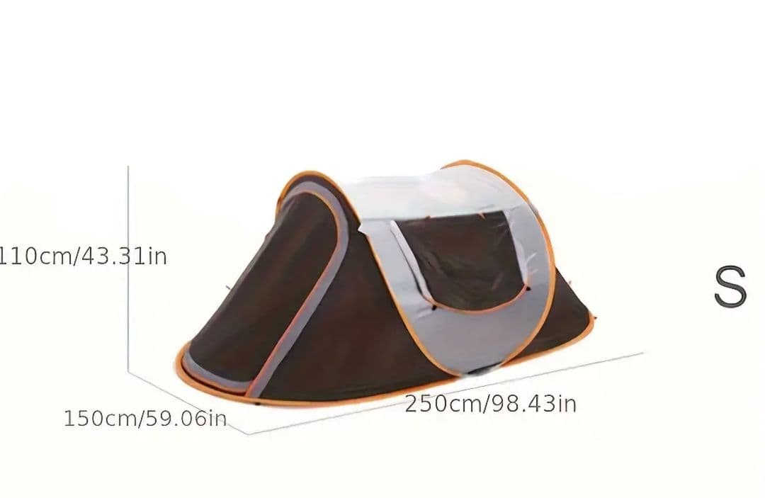 【新品未使用】小型キャンプテント ホワイト/ブラウン