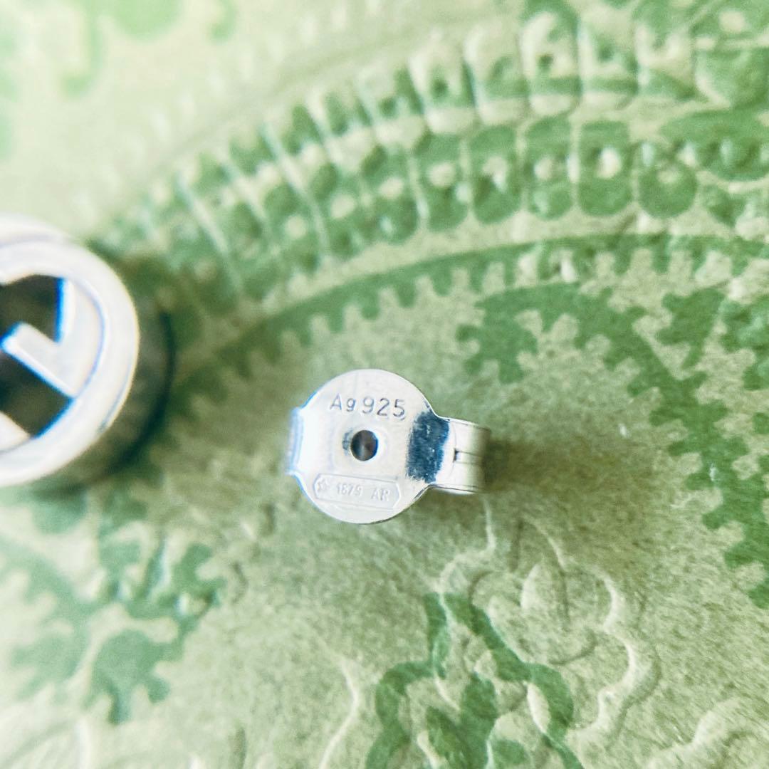 GUCCI インターロッキング G ピアス 片耳 シルバー S259064