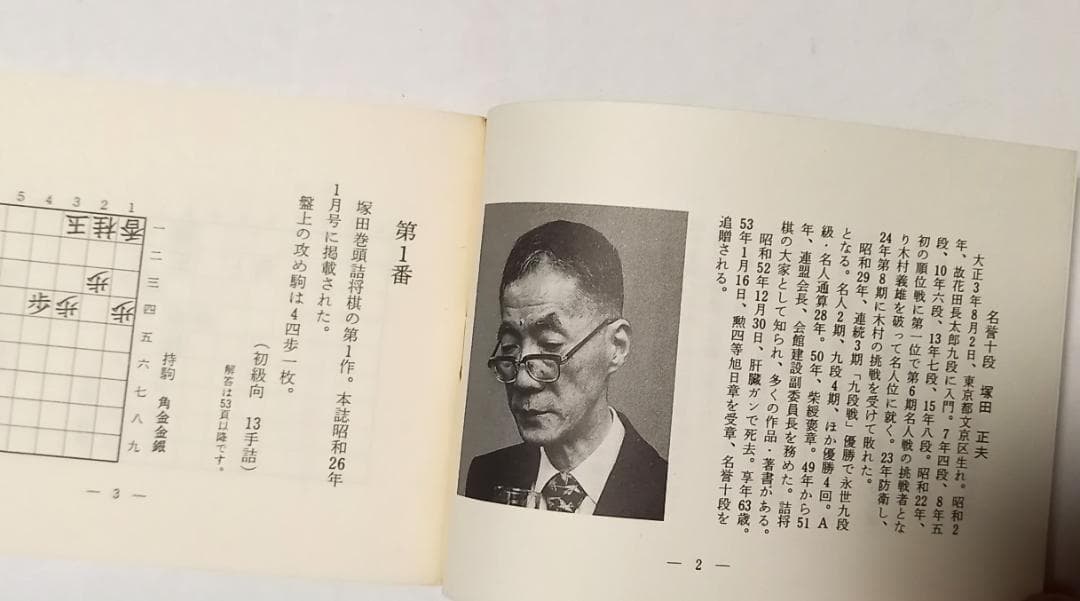 『塚田流エッセンス 上下』詰将棋100題 近代将棋 平成元年付録