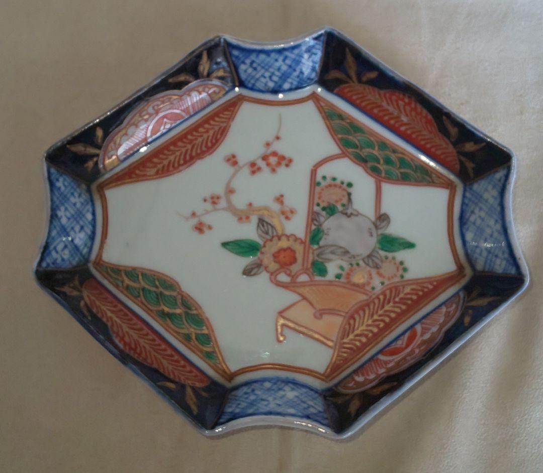 古伊万里　色絵　八角形陶磁器皿 5枚セット