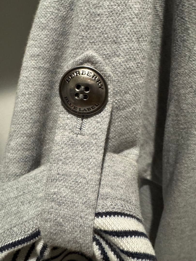 バーバリーブルーレーベル　裏地ボーダーポンチョコート
