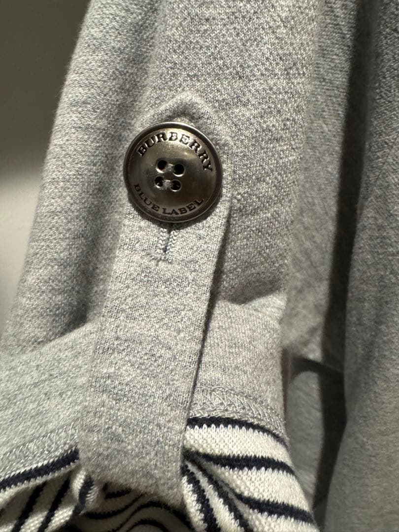 バーバリーブルーレーベル　裏地ボーダーポンチョコート