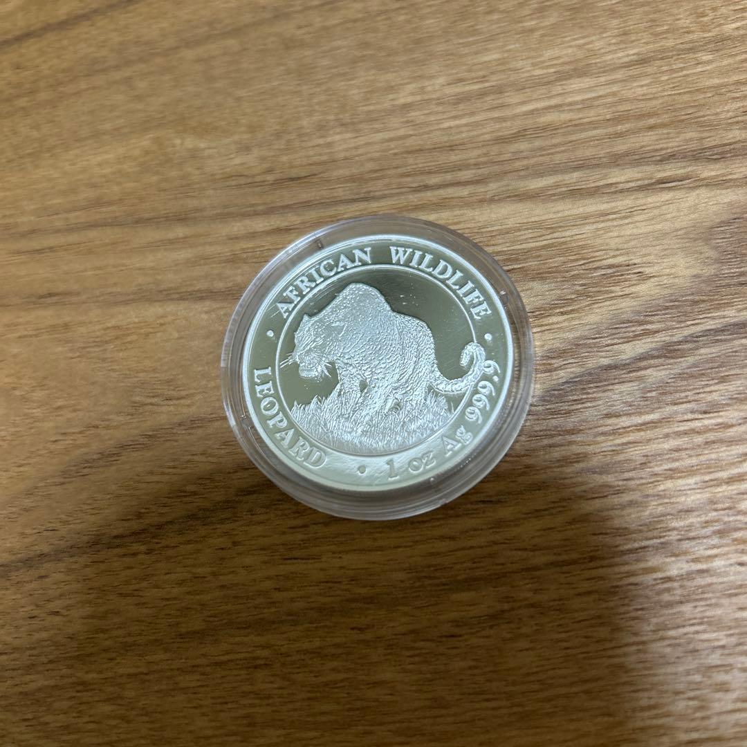 純銀メダル　ソマリア　レオパード(ヒョウ)