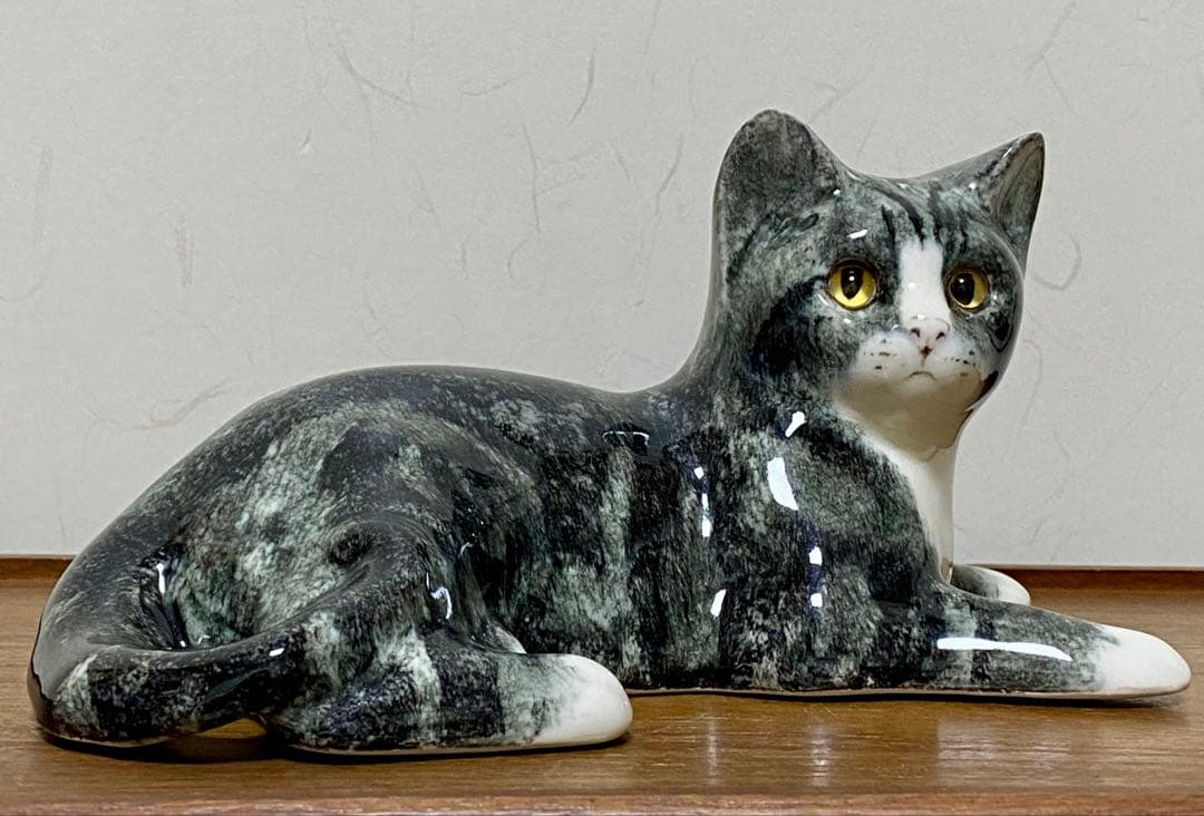 サイズ3　ウィンスタンレイキャット　ケンジントンキャット　サバトラ猫　貫入無し❣️