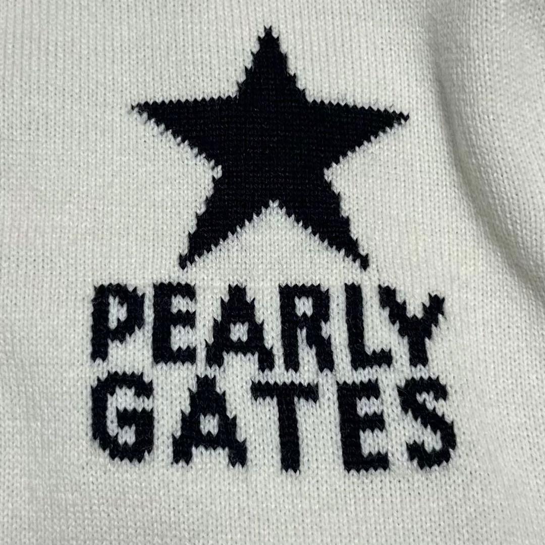 パーリーゲイツ　星　スター　ホワイト　裏地付き　ニット　セーター　0サイズ