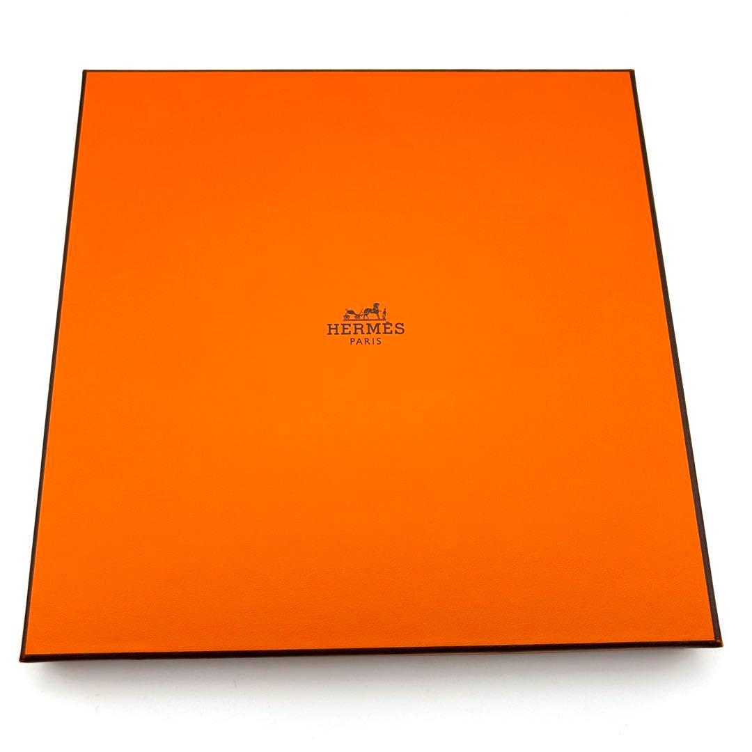 エルメス HERMES プチカレ スカーフ ポケットチーフ ブルー 絹