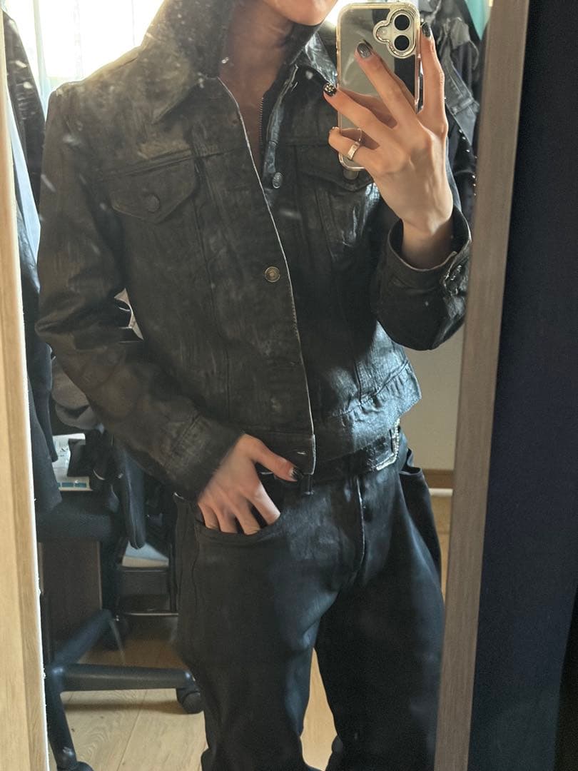 【archive】コーティングデニムジャケット ダークウェア エディ期 y2k