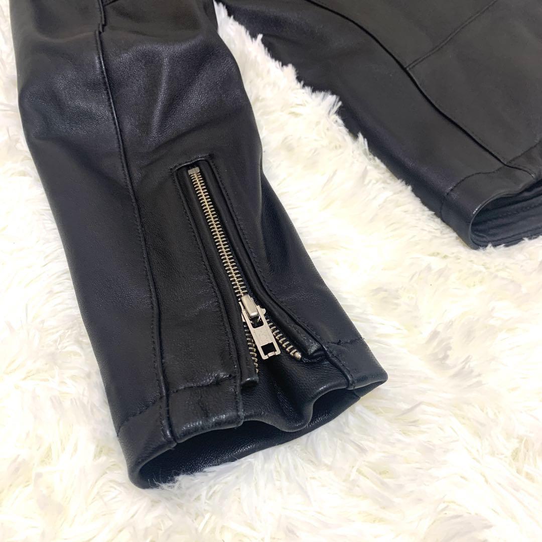 BEAMS ビームス 羊革 レザージャケット シングルライダース【S】黒