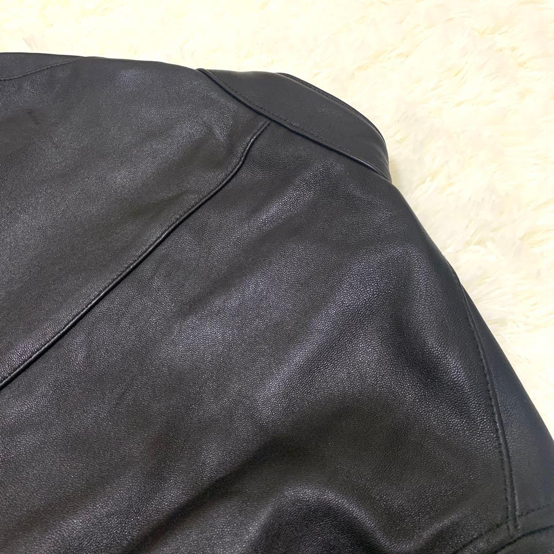 BEAMS ビームス 羊革 レザージャケット シングルライダース【S】黒