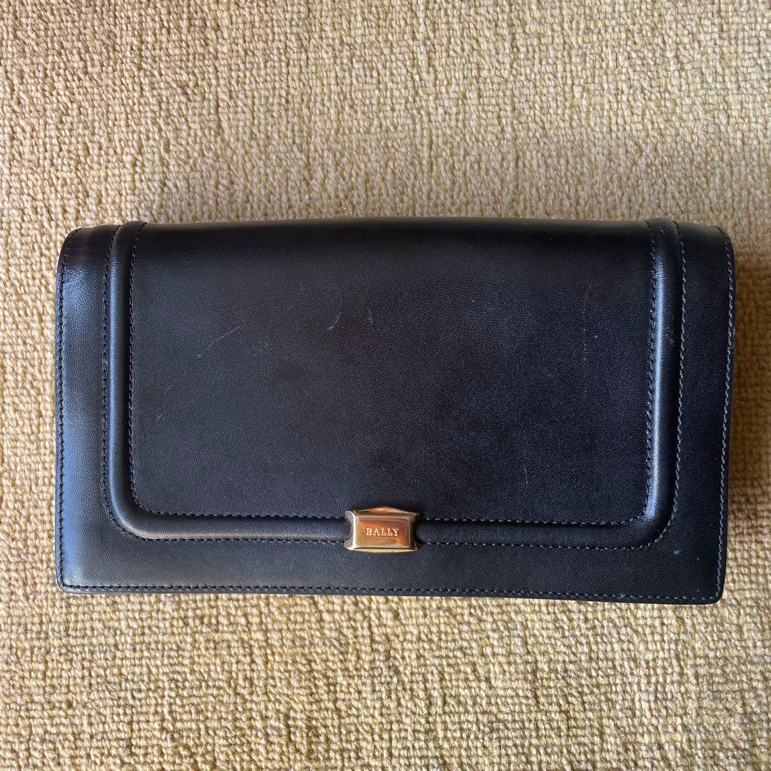 BALLY　クラッチバッグ　パーティー　ブラック　レザー　レディース　バリー