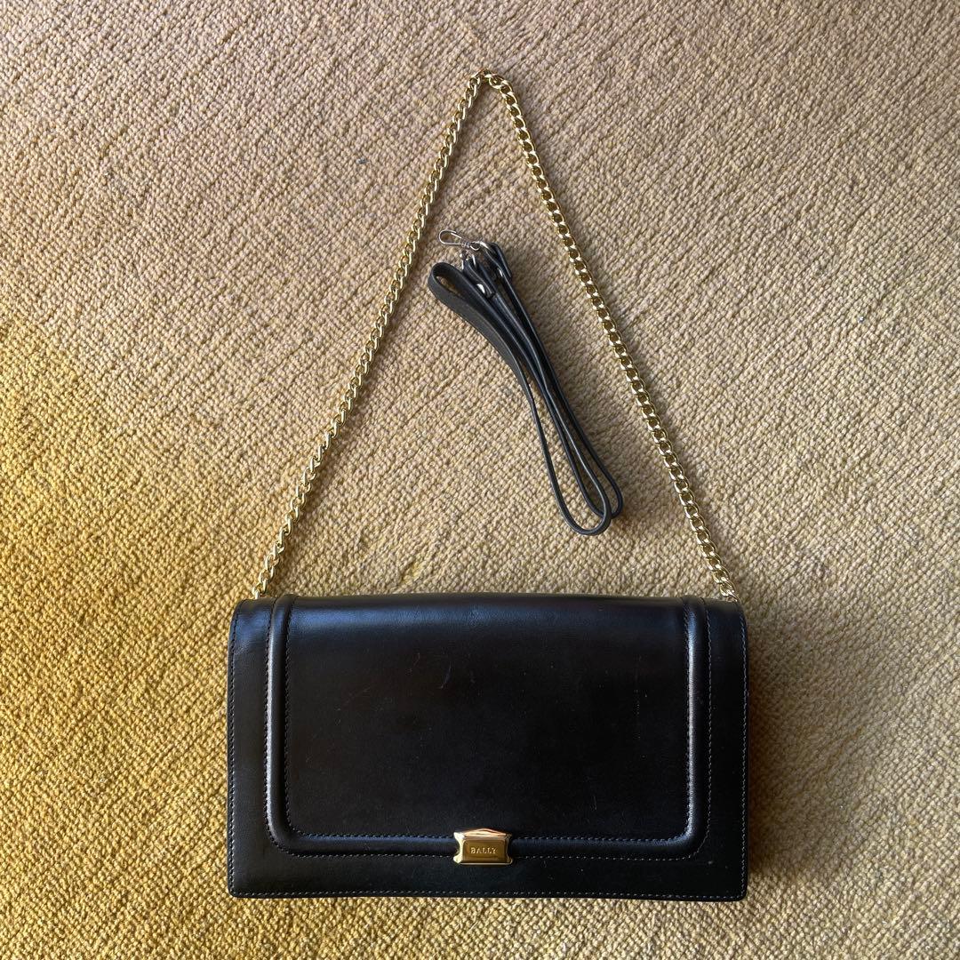 BALLY　クラッチバッグ　パーティー　ブラック　レザー　レディース　バリー