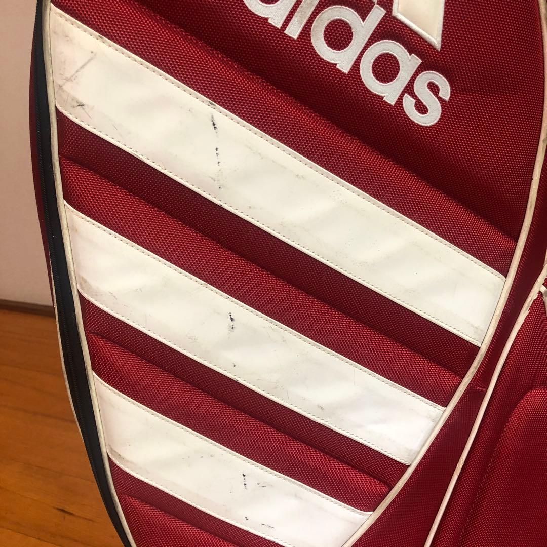 アディダス adidas キャディバッグ レッド フード付き