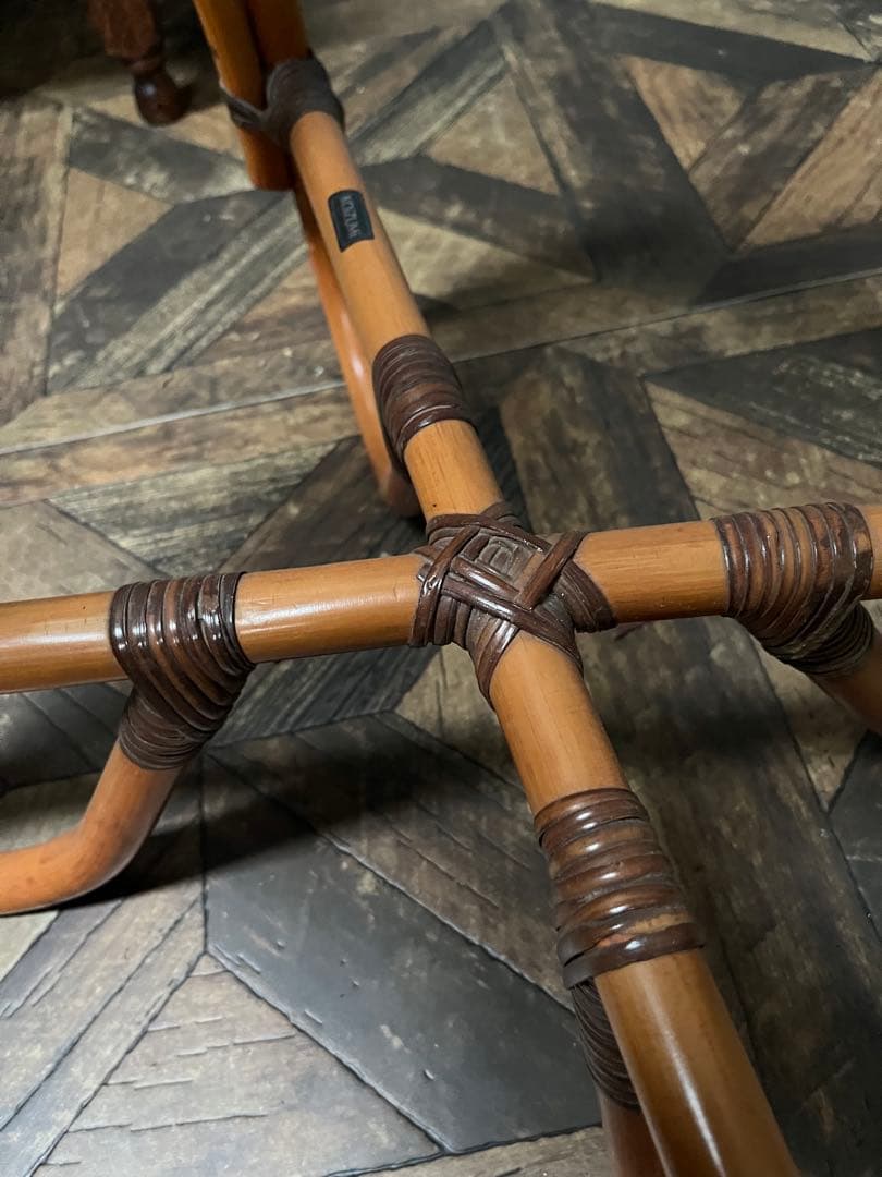 suzuki＊ラタン センターテーブル インテリア 昭和レトロ 当時物