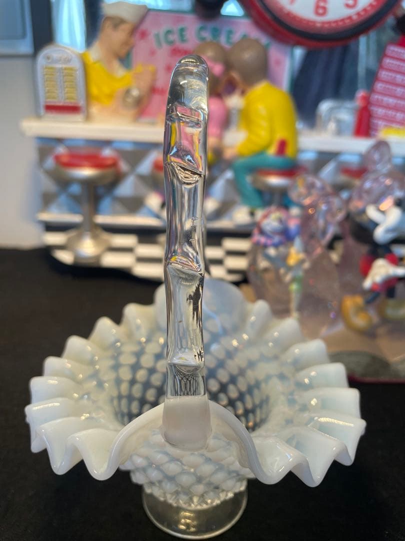 フェントン　フレンチオパールセント　ホブネイル　バスケット　フラワーベース