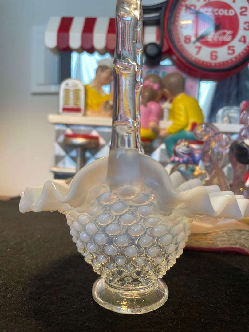 フェントン　フレンチオパールセント　ホブネイル　バスケット　フラワーベース