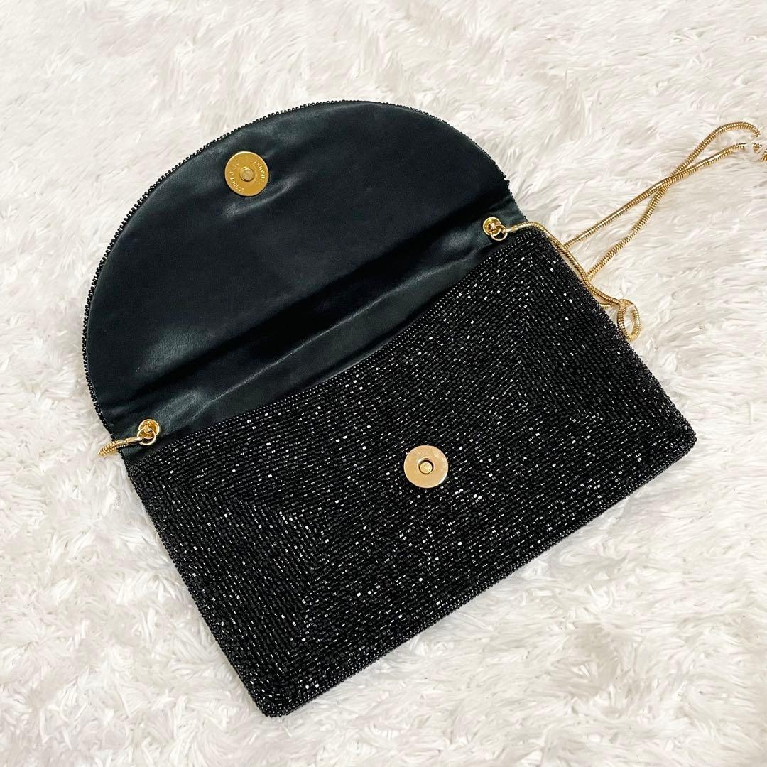 極美品☆皇室御用達 LUMY ルミーはしもと パーティーバッグ ビーズ刺繍