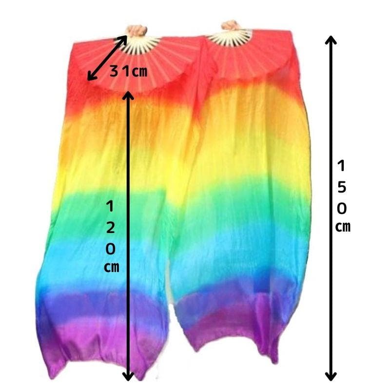 【新品】メルカリ限定色★カラフルタイダイ♪高級シルク ファンベール両手150㎝！