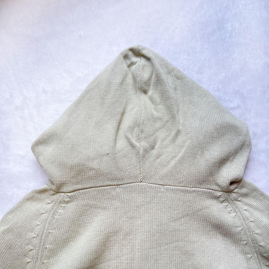 美品⭐︎マドモアゼルノンノン ベージュ フード付きニットパーカー コットン100