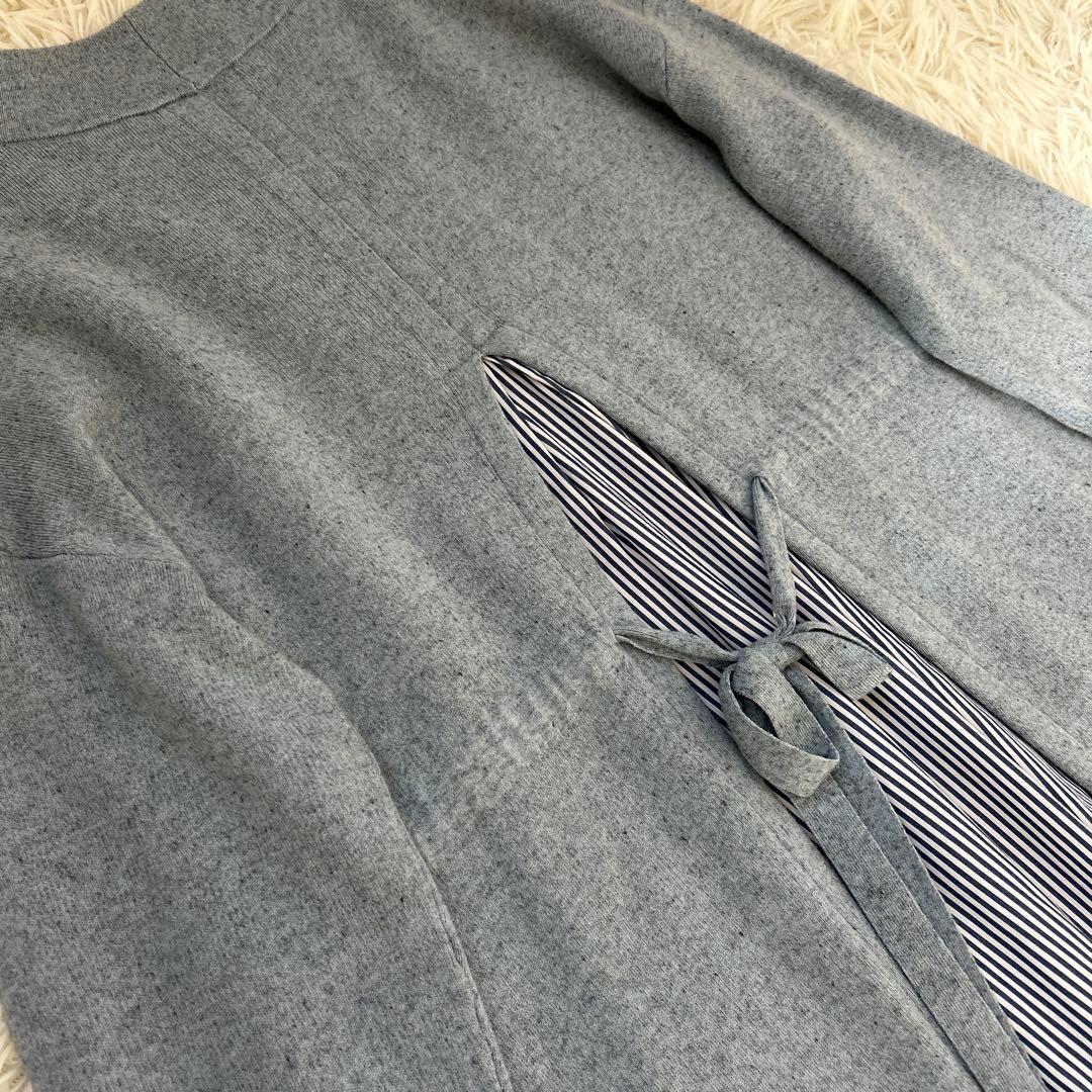 本日のみ　極美品　leilian レリアン　バック切り替え異素材ワンピ－ス