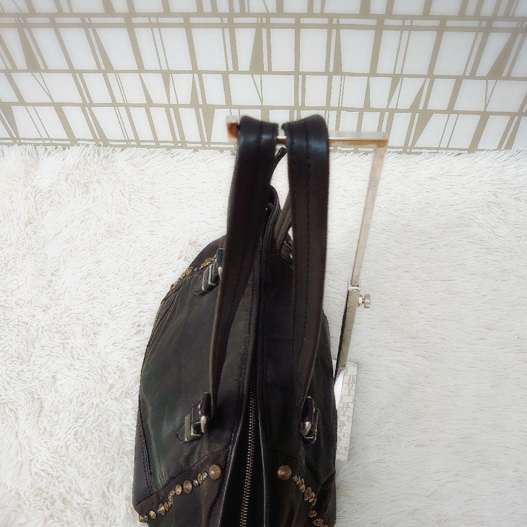 廃盤モデル　DIESEL　トートバッグ　スタッズ　キャンバス　レザー　Y2K