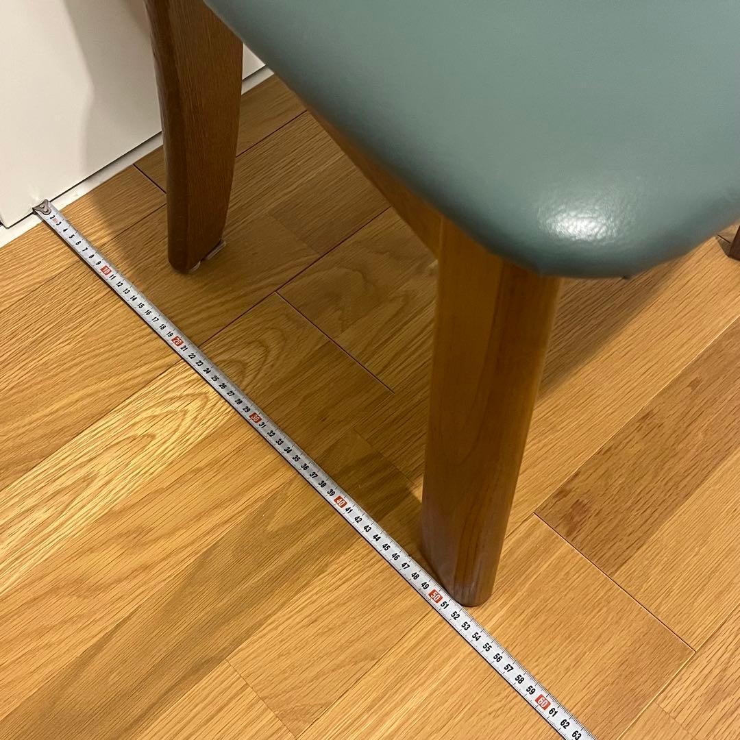 浜本工芸 ダイニングチェア 木製 椅子 ナラ材 北欧風 シンプル　緑　旧式