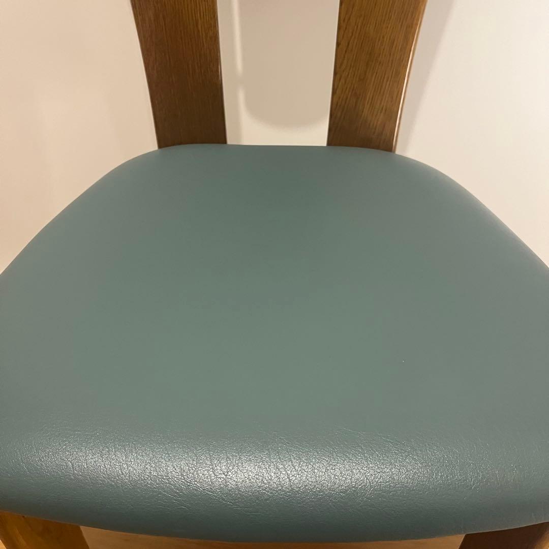 浜本工芸 ダイニングチェア 木製 椅子 ナラ材 北欧風 シンプル　緑　旧式