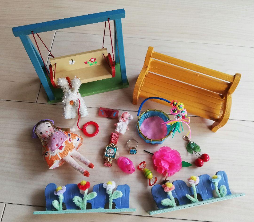 昭和レトロ玩具　ヘロヘロ人形　木の家具