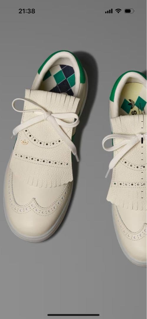 adidas ゴルフシューズ　ホワイト/グリーン