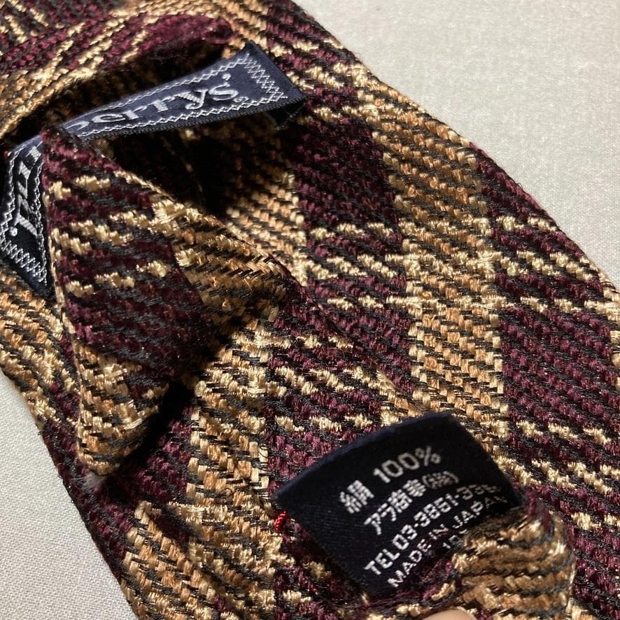 BRAV ブランド ネクタイ 古着 茶色 バーバリー シンプル チェック