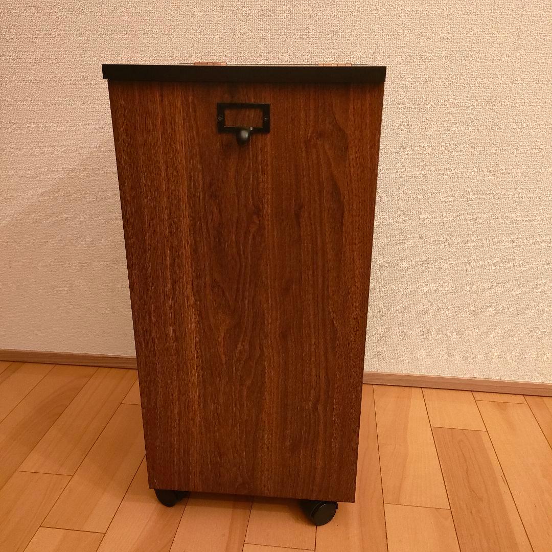 美品 ミラー付コスメワゴン ドレッサー 木目 大容量 収納