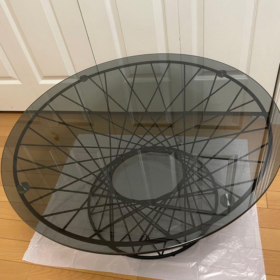 Francfranc マーリア コーヒーテーブル ブラック×ブラック（φ800）