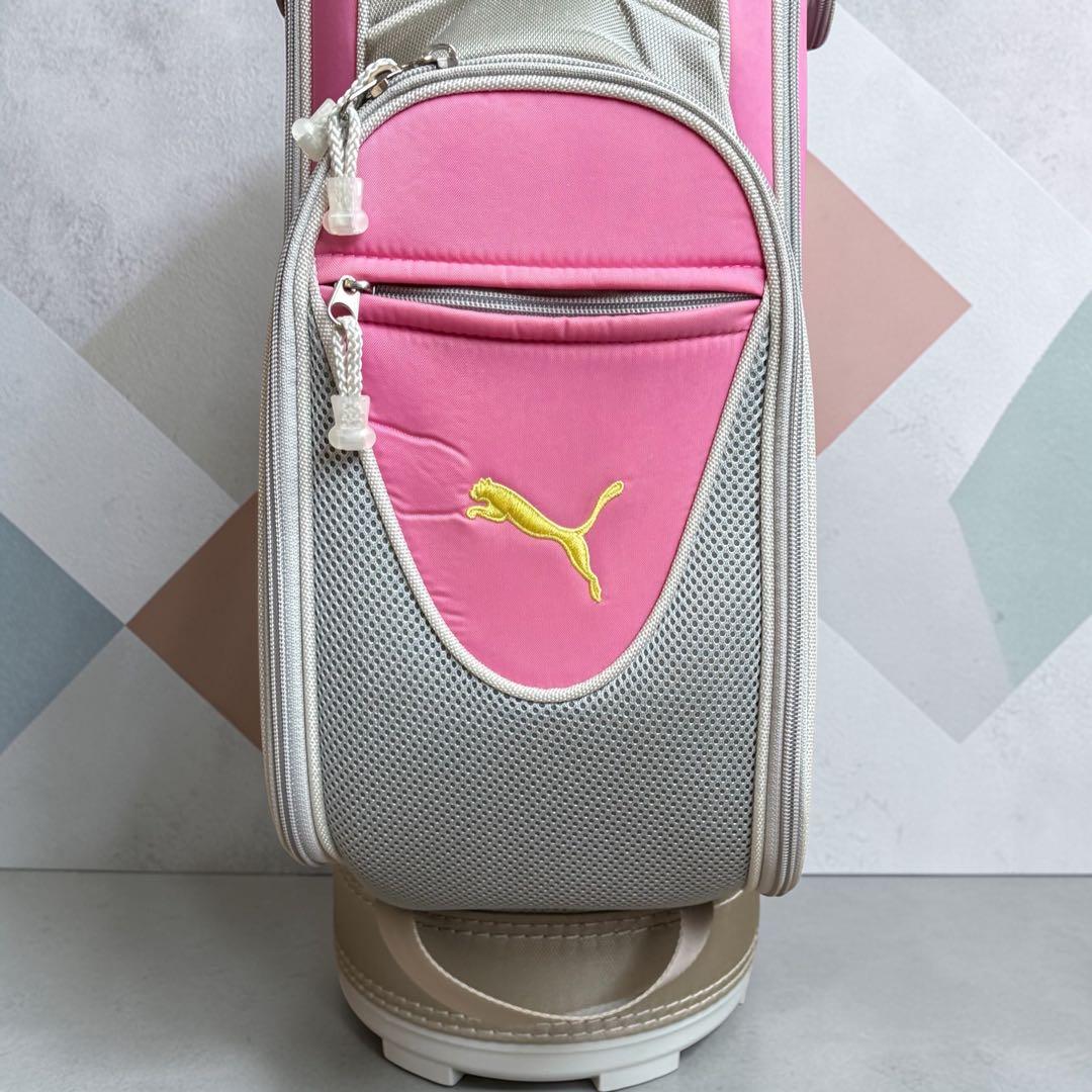 新品タグ付き廃盤品‼️レディースPUMA ピンク シルバー キャディバッグ8型