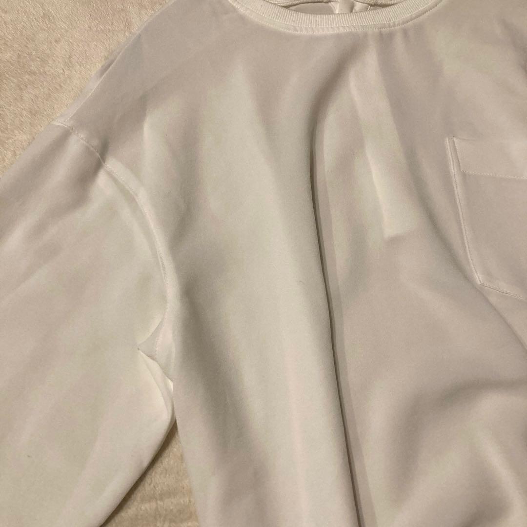 RIVE DROITE ジョーゼットポケットブラウス　ホワイト シアー 白