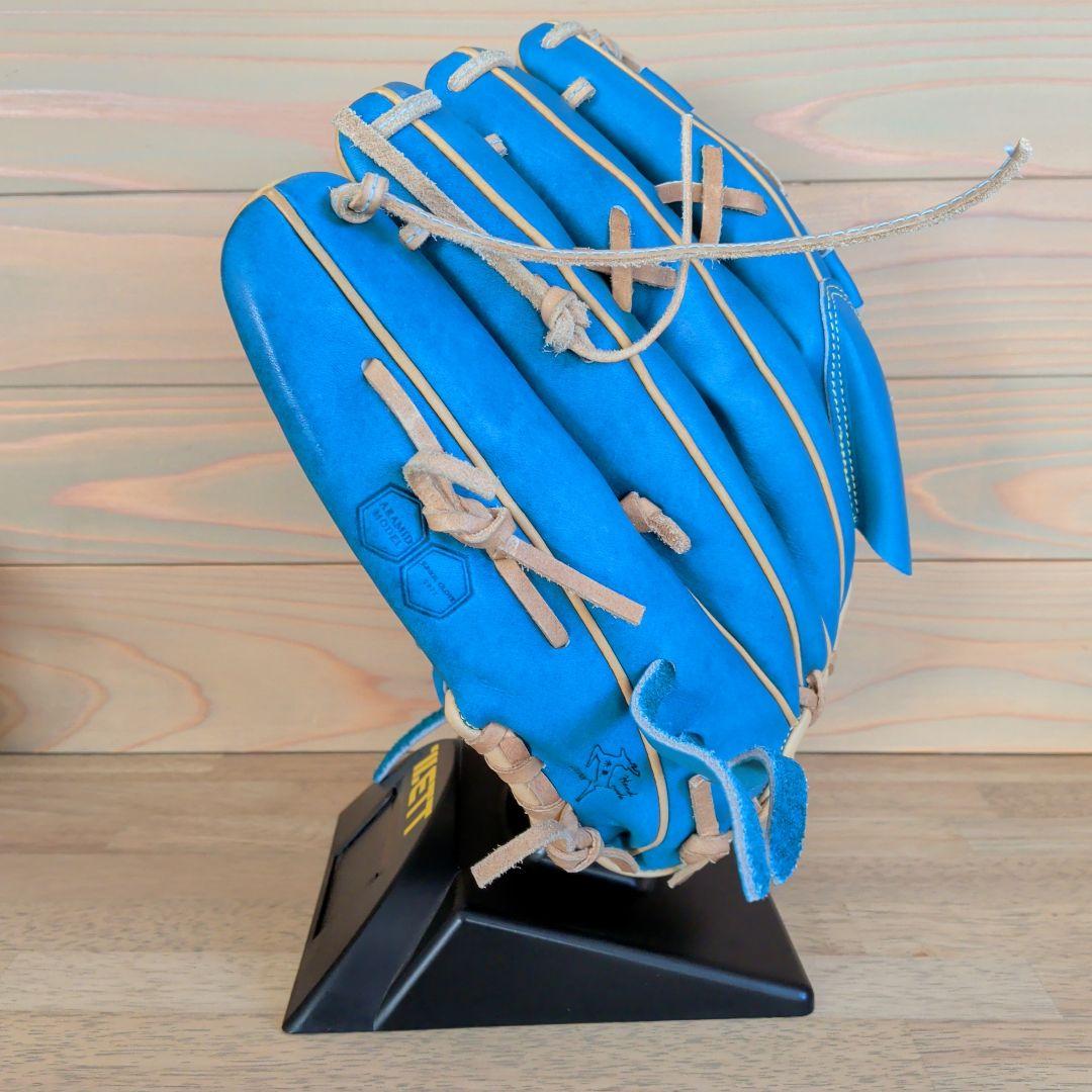 【屋外未使用品】ジュンケイ　硬式オーダー　投手用　ブルー×ベージュ