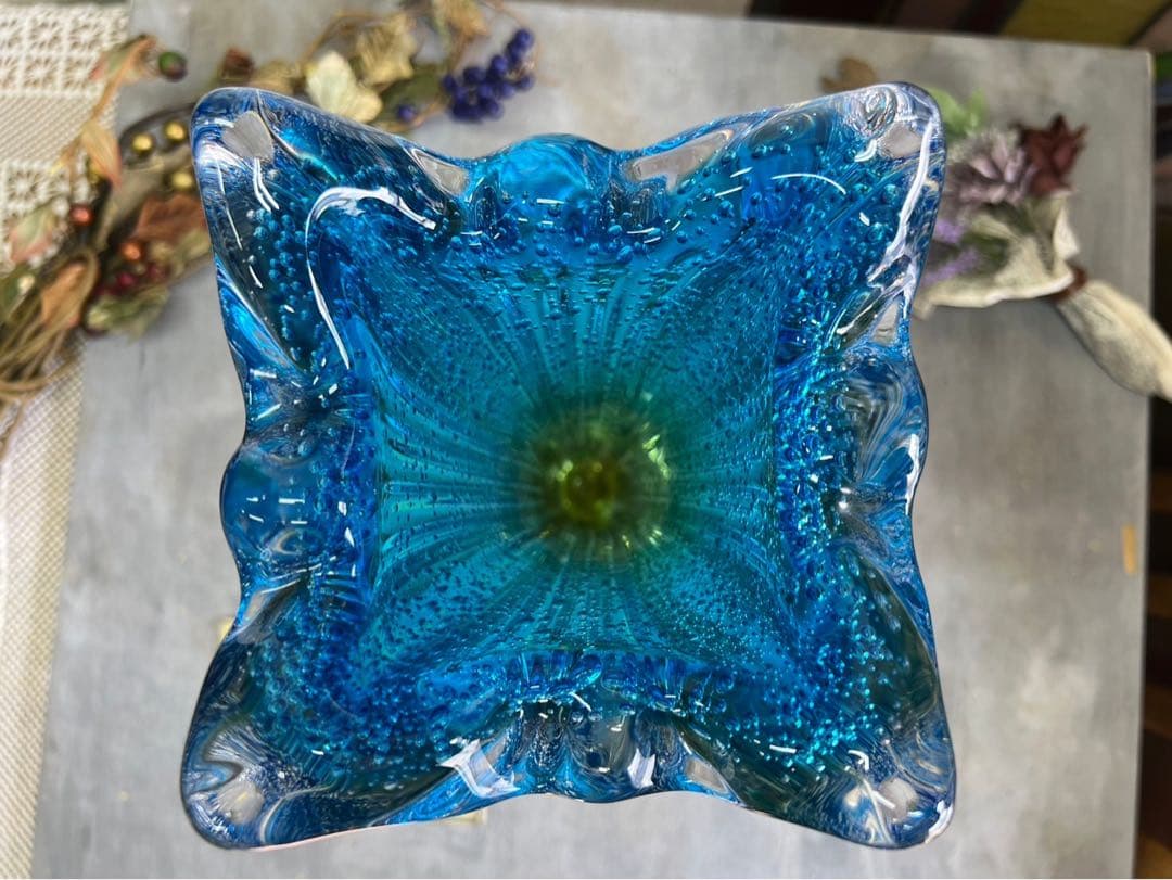 bob＊マルティガラス 花瓶 45cm 重圧 気泡 インテリア 置物