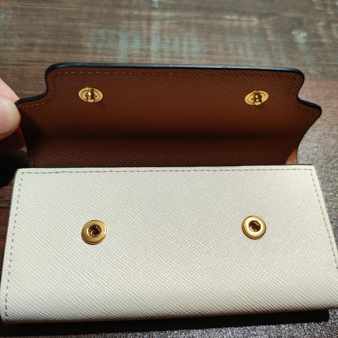MARNI ネイビー ホワイト キーケース【付属品完備】