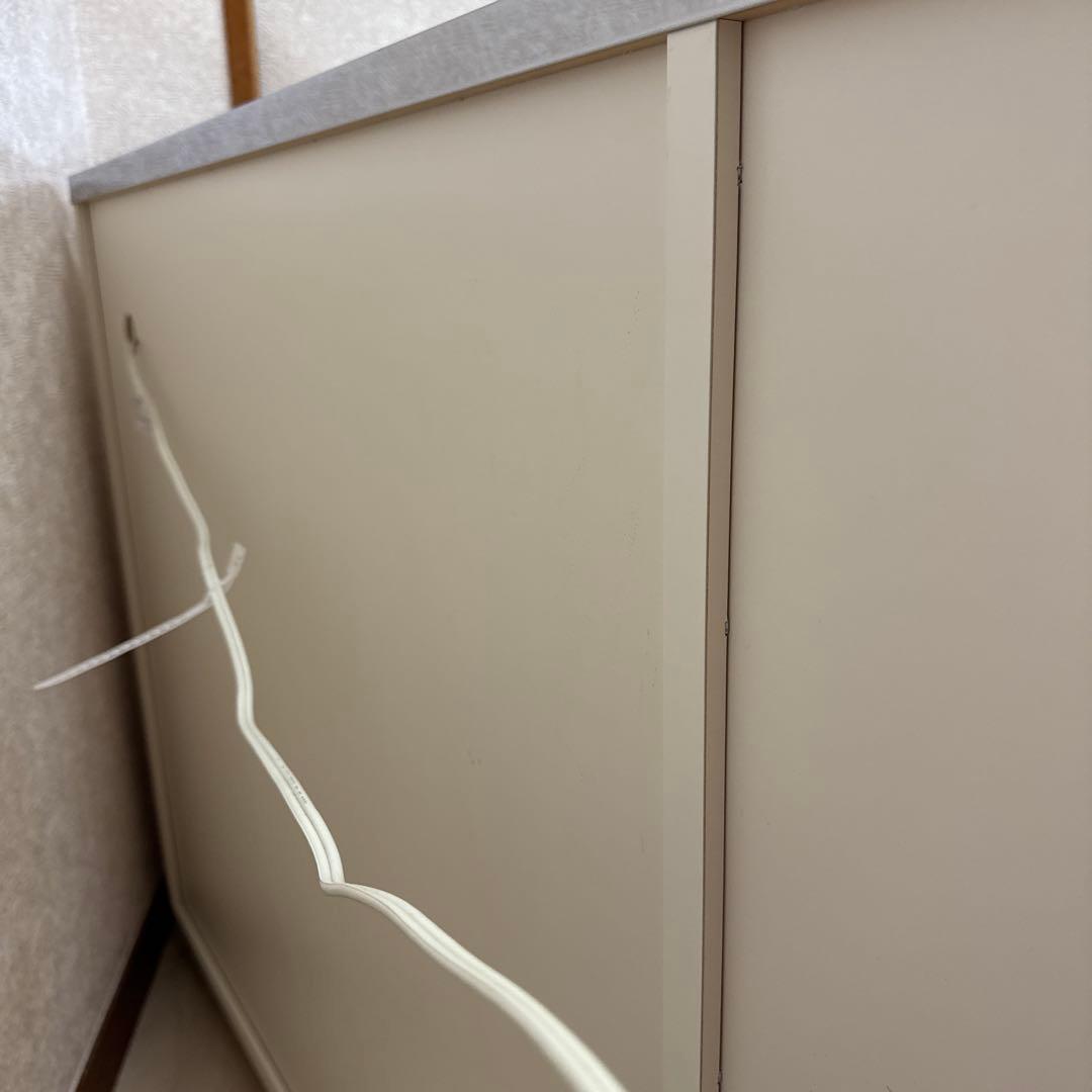 キッチンカウンター　ホワイト　引き出し　コンセント付き【引き取り限定】