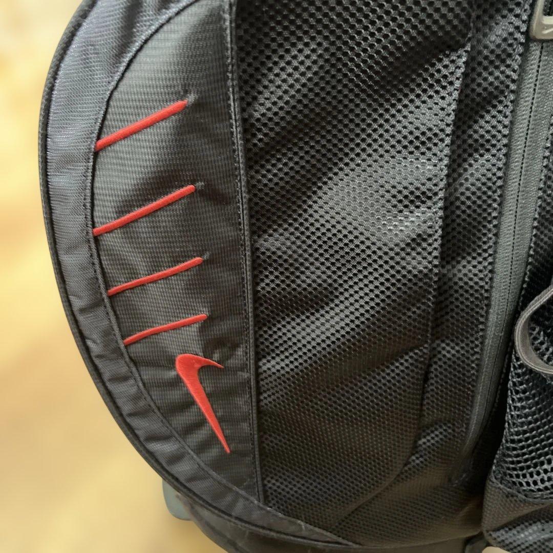 赤ロゴNike ブラック キャディバッグ　スタンド付