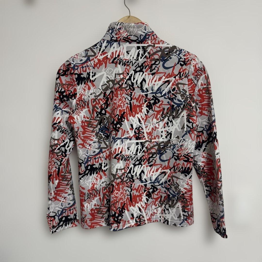 ランバンスポール　ハーフジップ　長袖シャツ　レディース　ゴルフ　総柄　サイズ38